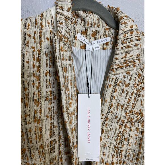 Veronica Beard Tweed Cutaway Blazer Jacket Size 4 - Picture 4 of 7